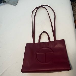 Large Telfar Oxblood Shopping Bag
